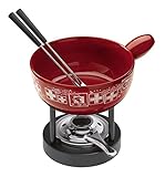 KUHN RIKON Mini Käsefondue Set Suisse 15cm, Käsefondue aus Ton