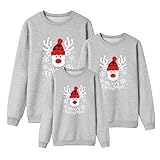 Weihnachtspullover Familie Set Weihnachts Schneeflocken Muster Weihnacht Sweatshirt Langarm Strickpullover Christmas Pullis Winterpullover Weihnachtspullis Sweatshirt Junge Herren Damen Mädchen