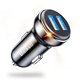 Beikell 36W/6A Zigarettenanzünder USB Auto Ladegerät, Metall Mini KFZ Ladegerät 2-Port Schnellladung Auto Adapter mit Smart Device-Adaptive Ladetechnologie für iPhone 13/12, Galaxy, Huawei und mehr