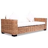 Patio-Rattan-Sofa, dickes Kissen-Rattan-Sofa für Balkon