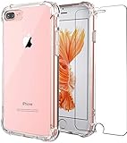 Hülle für iPhone 8 Plus, iPhone 7/6/6S Plus, Displayschutzfolie Slim Shock Absorption Verstärkte Ecken Weiche TPU Silikon Clear for iPhone 8 Plus,iPhone 7/6/6S Plus 5,5 Zoll, Transparent