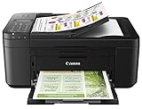 Canon Farbtintenstrahldrucker PIXMA TR4650 Multifunktionsgerät DIN A4 (Scanner, Kopierer, Drucker, Fax, 4800 x 1200 DPI, LCD, WLAN, USB, Apple AirPrint, PIXMA Cloud Link, ADF Duplexdruck) schwarz