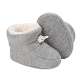 Tolaler Unisex-Baby Neugeborenes Fleece Booties, Verdicktes Futter Warme Baby Winterschuhe Verstellbare rutschfeste mit Weicher Sohle Baby Booties/Alltagskleidung (0-18 Monate)