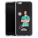 DeinDesign Silikon Hülle kompatibel mit Apple iPhone 6 Plus Case transparent Handyhülle Manuel Neuer Offizielles Lizenzprodukt FC Bayern München