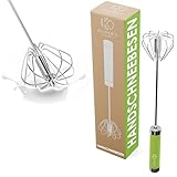 Oliver's Kitchen® Hand-Quirl - Automatischer Schneebesen - Müheloses Mixen, Schlagen, Aufschäumen, Rühren von Eiern, Butter, Sahne, Kaffee, Cocktails-| Keine Batterien - Platzsparend