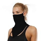 ARKIM Unisex Bandana Gesichtsmaske Schal Gesicht Rave Sturmhaube Hals Gamaschen Staubtuch Waschbare Wind Motorrad Maske Frauen Männer (Schwarz)