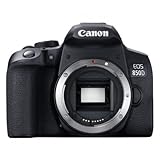 Canon EOS 850D DSLR Digitalkamera Gehäuse (24,1 Megapixel, 7,5 cm (3 Zoll) Display, APS-C Sensor, 45 AF-Kreuzsensoren, 4K, DIGIC 8 Bildprozessor, WLAN, Bluetooth) schwarz