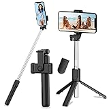 Selfie Stick Tripod with Remote Control, 360° Rotation, 3-in-1 Wireless Selfie Pole, Monopod Wireless Compact, TikTok Selfie Stick with Heavy Duty Aluminium and Non-Slip Mobile Phone Tripod Feet