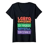 Damen LGBTQ Christian ist kein Oxymoron Hateful Christian Is T-Shirt mit V-Ausschnitt