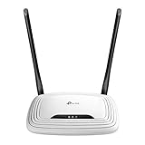 TP-Link TL-WR841N N300 WLAN Router (für Anschluss an Kabel-/ DSL-/ Glasfaser-Modem, 300 Mbit/s (2,4 GHz), WPS, Print/ Media/ FTP Server) Schwarz/Weiß