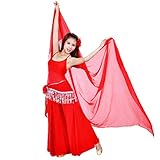 Leichter 100% Chiffon Handschal Bauchtanz Schal Werfen Chiffon Handtuch Bauchtanz Kostüm Outfit Schal, rot