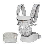 Ergobaby Omni 360 Cool Air Mesh Babytrage für Neugeborene bis Kleinkind, Ergonomische 4-Positionen Baby-Tragetasche Bauchtrage Rückentrage, Pearl Grey 1 Stück (1er Pack)