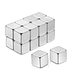 16 Stück Neodym Würfel-Magnete Extra Stark Set ,Würfelmagnete für Glasmagnettafeln Kühlschrank Pinnwand Memoboard Whiteboard Schule Lehrer Map,Büro, mit Vorratsbehälter | Silver (10x10x10 mm)