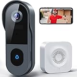 WLAN Video Türklingel mit Kamera, XTU Kabellose Video Doorbell mit Gong,Smarte Türklingel mit Akku,1080P HD,PIR Personenerkennung,Anti-Diebstahl-Alarm,Nachtsicht,2-Wege-Audio,SD Karte & Cloud-Speicher