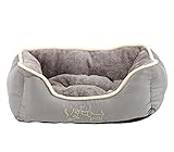 Dehner Hundebett und Katzenbett Sammy, ca. 61 x 48 x 18 cm, Polyester, grau