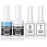 COSCELIA Nail Primer 15ML Unterlack & Überlack Top Base Coat Base Coat Top Coat UV Nagellack Nail Art System für Zuhause