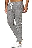 Redbridge Chino-Hose für Herren Freizeithose kariert mit Gummibund Jogg-Pants Casual Grau XL