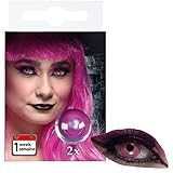 Selldorado Halloween rosa Kontaktlinsen - Halloween Linsen ohne Stärke - Halloween, Fasching, Fastnacht Karneval, Kostüm, Vampir, Zombie, Hexe (Rosa 1)