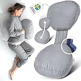 BabybeFun Seitenschläferkissen mit waschbarem Stillkissenbezug Schwangerschaftskissen gegen Rückenschmerzen als Geschenkidee für werdende Mütter Pregnancy Pillow hellgrau; Farbe wählen..