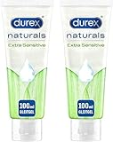 Durex Naturals Gleitgel auf Wasserbasis – Gleitmittel aus 100% natürlichen Inhaltsstoffen und mit Intim-Balance-Formel – 2 x 100 ml in der Tube