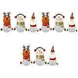 NUOBESTY 9 Stücke Dekoration Behälter Kanister Weihnachtsglas Geschenk Hirsch Stil Weihnachten Desktop Favors Ornamente Flasche Schneemann Dekorativ Kunststoff Durchsichtige