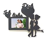 Holz Schild Deko Ich liebe dich Geschenk für Männer Frauen Mann Frau Wand Foto Holz Bilderrahmen Partner 10x15 cm Ehepaar Paar Pärchen Frauen Freundin Ehefrau Ehemann Valentinstag Dekoration