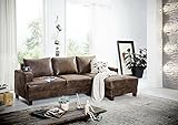 NJDT Ecksofa Sofa Eckcouch Couch Couchgarnitur Schlaffunktion Antik-Optik braun (Size : 1)