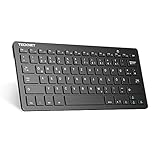 TECKNET Slim Kabellose Tastatur, Deutsches Layout QWERTZ, 2.4 GHz, 78 Tasten Mini Wireless Tastatur mit Nano USB Empfänger für Windows 10/8/7/Vista/XP and Android Smart TV