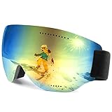 Teamkio Skibrille Snowboard Brille, Unisex UV-Schutz Anti-Nebel Schneebrille für brillenträger, Ski Goggles für Damen Herren Jungen Mädchen