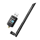 WLAN Stick 600 Mbit/s, Techkey WLAN Adapter mit Integriertem Treiber DualBand 2,4 GHz / 5 GHz WLAN Antenne für PC Windows 11-7 / XP/Vista, Plug & Play