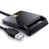 CSL - USB Chipkartenleser SmartCard Reader - Plug and Play - Power Status-LED - USB Bus-Powered - HBCI Fähig - Windows 10 11 kompatibel - schwarz Hochglanz