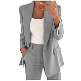 Kurzblazer Damen Beige Cardigan Streetwear Büro Jacke Revers Kragen Jacke Blazerjacke Leicht Freizeitjacke Damenjacke Mode Softshelljacke Sportlich Damenblazer Klassisch Stehkragen Sakko Anzugjacke