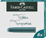 Faber-Castell 185509 - Tintenpatronen Standard, 6er Pack, türkis