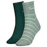 Tommy Hilfiger Damen Th Women 2p Tommy Breton Stripe SHORT SOCK, sage, 39 EU