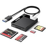 UGREEN USB 3.0 Kartenleser 4 in 1 Kartenlesegerät für SD/CF/TF/MS Card Reader mit parallelem Zugriff auf 4 Slots USB Lesegerät Adapter für SD, CF, Micro SD, SDHC, SDXC, Micro SDHC, Micro SDXC, MS usw