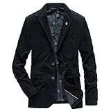 Herren Sakko Cord Slim Fit Blazer Business Anzugjacke Sportlich Freizeit Cordjacke, Herren Anzug Cord Jacke Sakko Blazer Klassisch Freizeit Top Coat Sakko Vintage Anzüge (Color : Black, Size : 3XL)