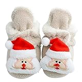 Vaguelly Baby-Weihnachtsschuhe 1 Paar Unisex-Weihnachtssocken Weihnachtsschuhe rutschfeste Kuschelige Fleece-Schuhe Hausschuhe Prewalker-Fußbekleidung für Säuglinge Neugeborene Kleinkinder