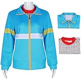 DEleventh Stranger Eleven Kostüm Max Mayfield Kleidung Zip-Jacke Hoodie Hose Damen Halloween Anzug Themen Party Outfit Größe S-3XL, Blau A