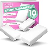 SAUBERHERO Schmutzradierer - Großes 10er Set - Wunderschwamm vielseitig einsetzbar - Zum wegradieren von Schmutz auf Wänden, Schuhen, Auto Innenraum, etc. - Keine Chemie nötig!