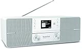 TechniSat DIGITRADIO 371 CD BT - Stereo Digitalradio (DAB+, UKW, CD-Player, Bluetooth, Farbdisplay, USB, AUX, Kopfhöreranschluss, Kompaktanlage, Wecker, 10 Watt, Fernbedienung), Weiß/Silber