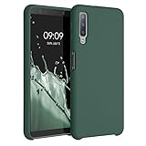 kwmobile Hülle kompatibel mit Samsung Galaxy A7 (2018) - Hülle Silikon gummiert - Handyhülle - Handy Case in Moosgrün