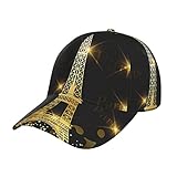 KTQUZCLF Baseballkappe, Paris Eiffelturm Frankreich Verstellbare Trucker Cap, Hip Hop Hut für Männer Frauen, Schwarz , One size