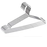 Yokam Kleiderbügelstrouser Kleiderbügel, 20 Standard-Edelstahl-Drahtkleiderbügel Platz sparsamer Kleiderbügel, Nicht-Slip-Anzug-Kleiderbügel-Kleiderbügel 32 * 17 cm (Color : Silver5)