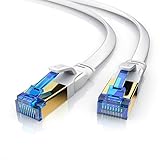 CSL - 15m CAT 8.1 Netzwerkkabel Flach 40 Gbits - LAN Kabel Patchkabel - CAT 8 Gigabit RJ45 Ethernet Cable - 40000 Mbits Glasfaser Geschwindigkeit - Flachbandkabel - Verlegekabel - Cat 6 Cat 7 Cat 8