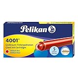 Pelikan 310623 Tintenpatronen 4001 Brilliant-Rot, Etui mit 5 Großraum-Patronen