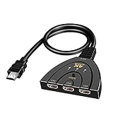 HDMI Splitter HDMI Switch，SZJUNXIAO HDMI Switch 4K HDMI Splitter 3 in 1 Out HDMI Verteiler Manuell HDMI Switcher 3-Port HDMI Splitter Supports Switch, PS4, X-Box, HDTV, Laptop, PC, Spielkonsole 1080P