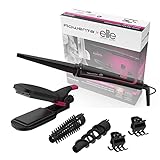 Rowenta CF4222 For Elite Infinite Looks 9-in-1 Multistyler | Keramikbeschichtung | kühle Spitze | Inklusive Stylingaufsätze (Haarglätter/Kreppeisen/Lockenstab) und Zubehör | Schwarz/Pink