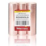 Luftschlangen Metallic 3er Feiermeier Rosegold Sparpack - 3 Rollen mit je 18 Luftschlangen