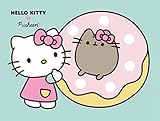 1art1 Pusheen Poster Pusheen X Hello Kitty Treat Time Bilder Leinwand-Bild Auf Keilrahmen | XXL-Wandbild Poster Kunstdruck Als Leinwandbild 80x60 cm