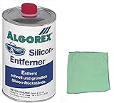 ALGOREX Silikon-Entferner, Silikonentferner ist ein hochwertiger Reiniger 1 Liter inkl. Microfasertuch von E-Com24 (1 Liter)